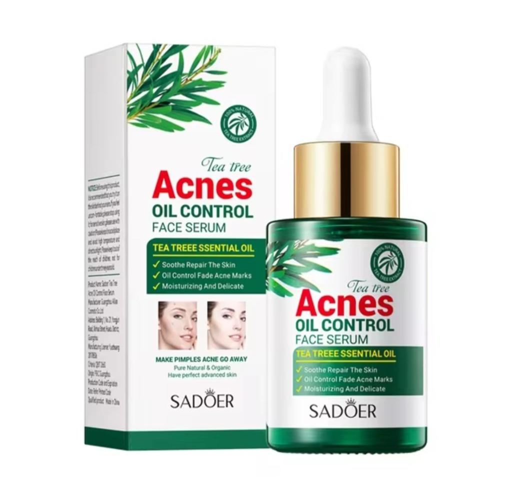 Acnes Oil Control Face Serum com extrato de tea tree, frasco e embalagem