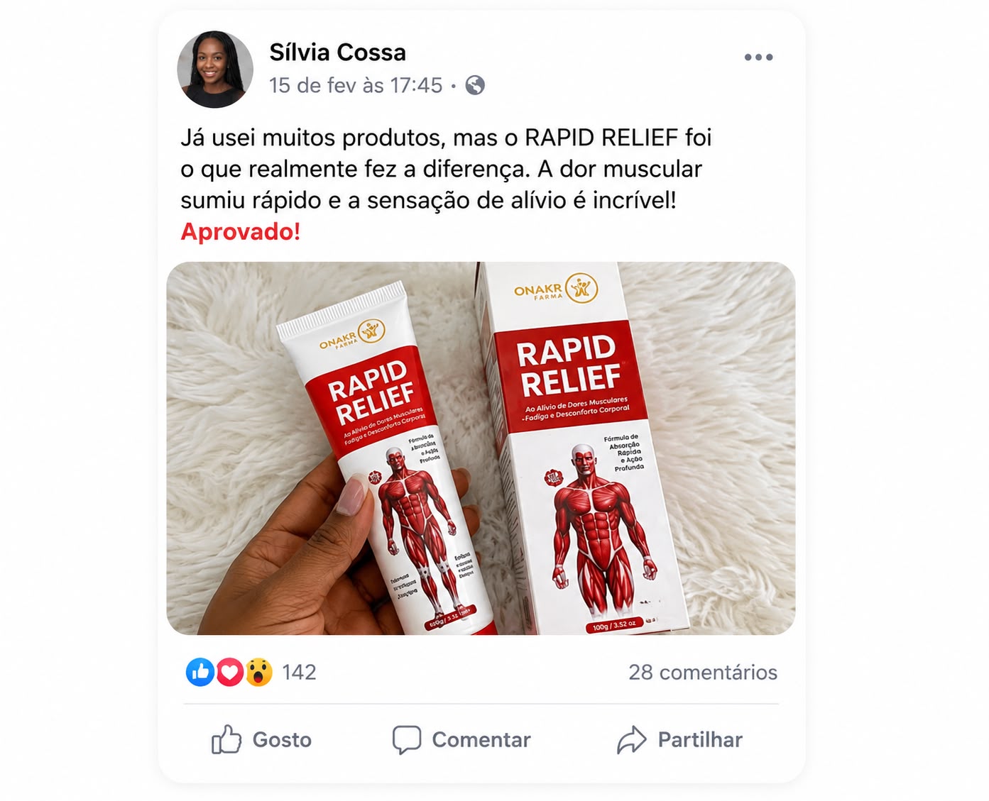 Depoimento de cliente sobre o RAPID RELIEF